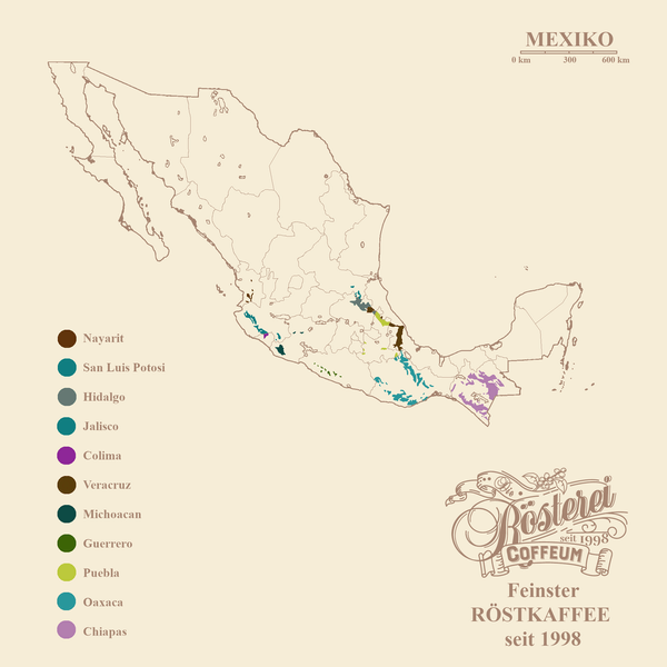 Landkarte Mexiko Las Chicharras School Projekt Landschaftsbild | Die Rösterei Coffeum Hamburg