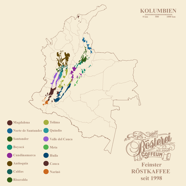 Landkarte Kolumbien La Claudina Portrait | Die Rösterei Coffeum Hamburg