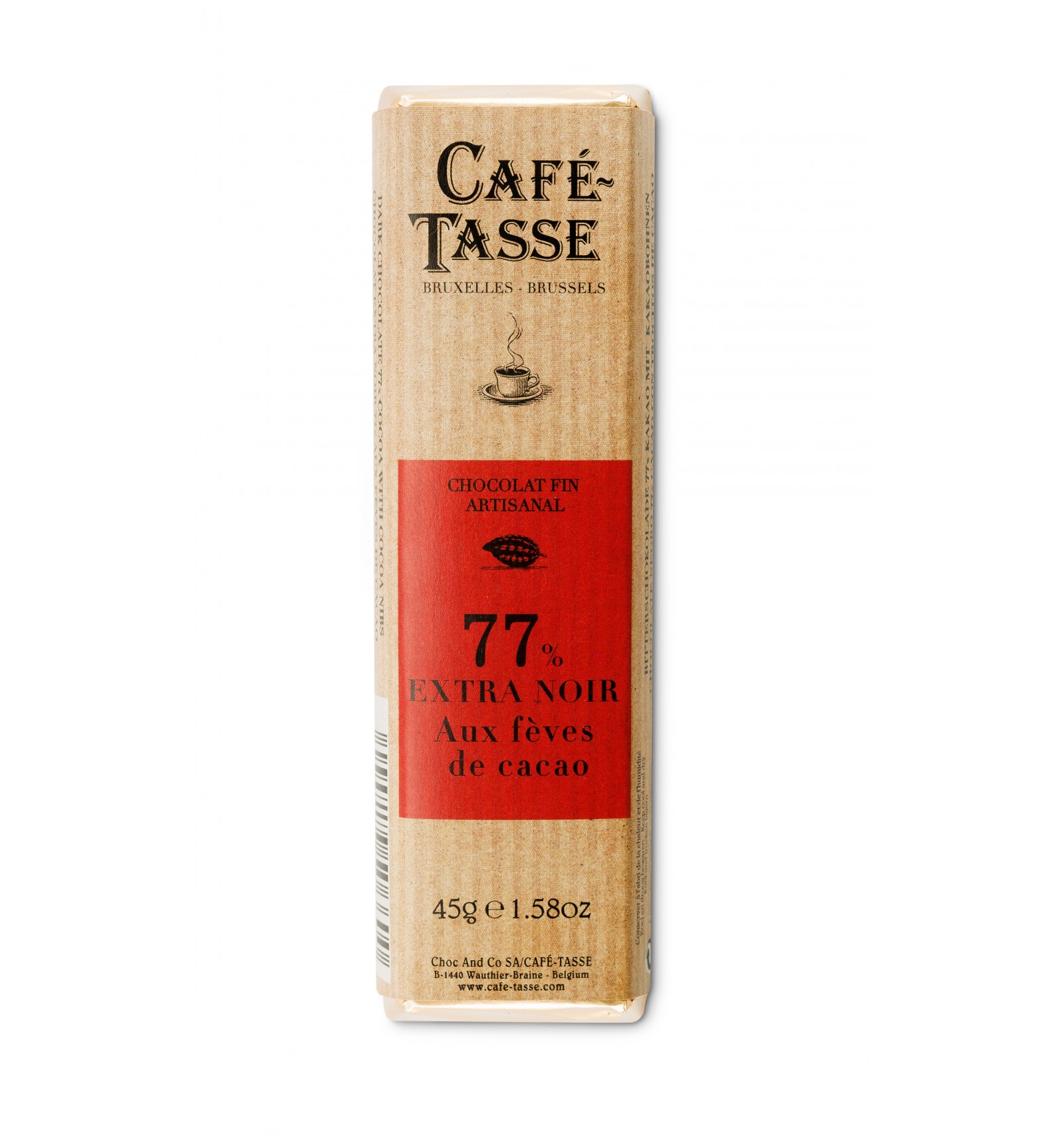 Café-Tasse Schokobar Extra Noire  aux fèves de cacao