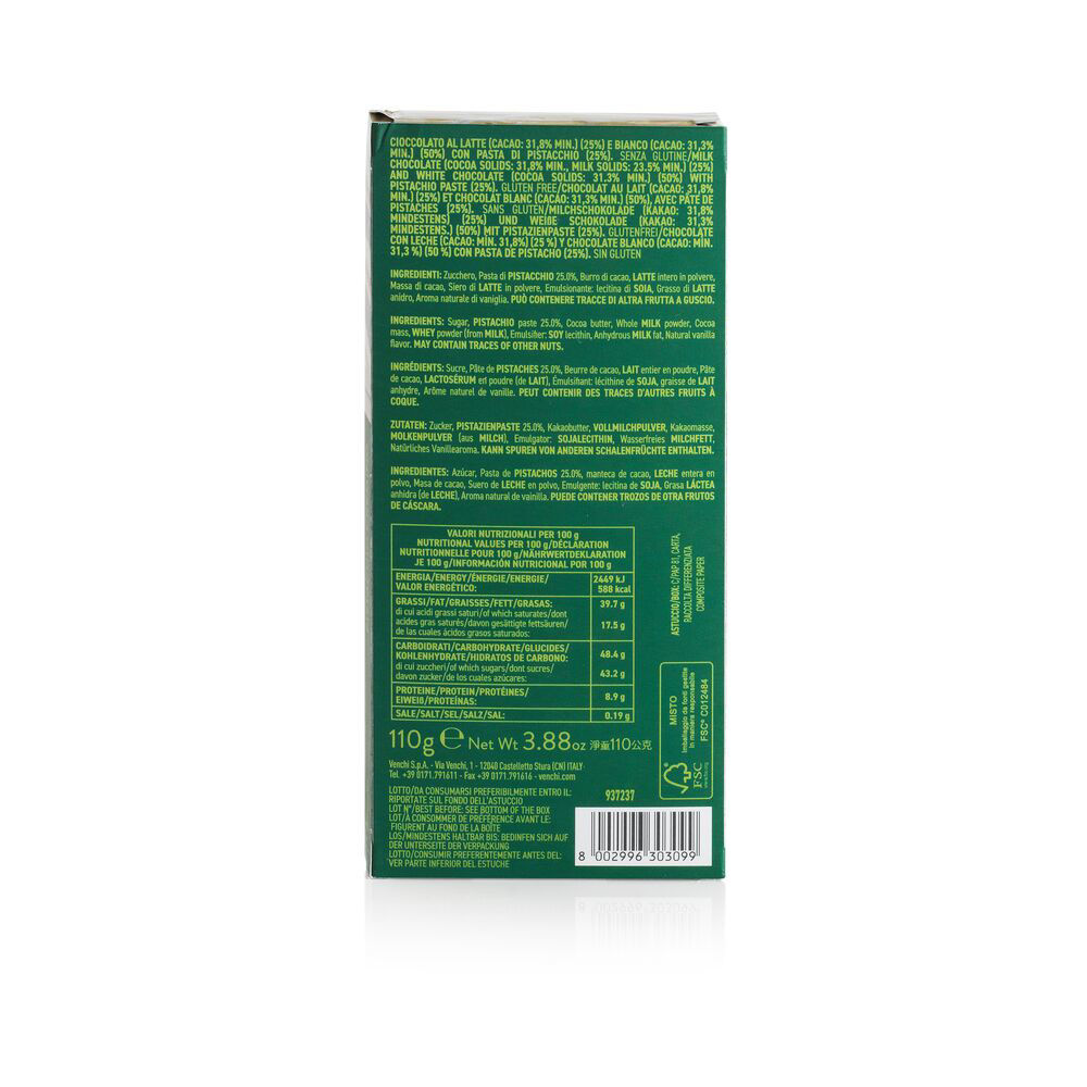 Venchi Schokolade Pistachio cremino Bar 110g