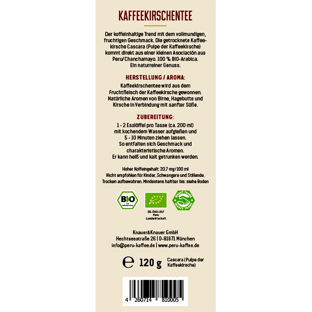 PachaMama Kaffeekirschen Tee 120 g